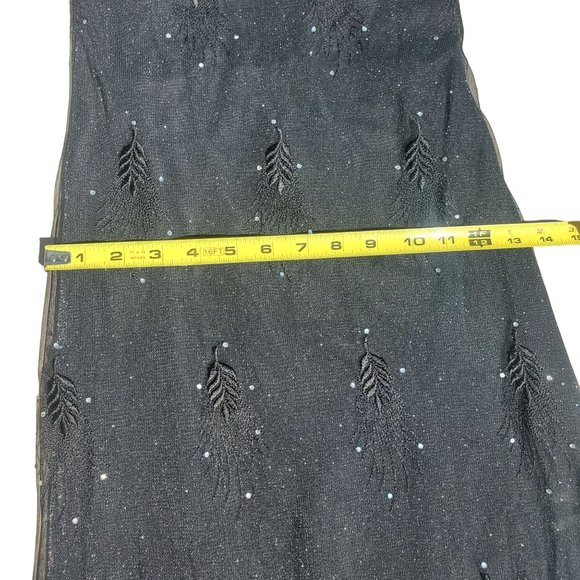 90s/Y2K Vintage Black Lace Up Back Maxi Dress - Picture 9 of 13